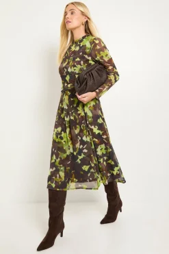 Wallis Robe Midi Taille Froncée En Mesh Fleuri Petite<Femme Toutes Les Robes|Robes Mi-Longues