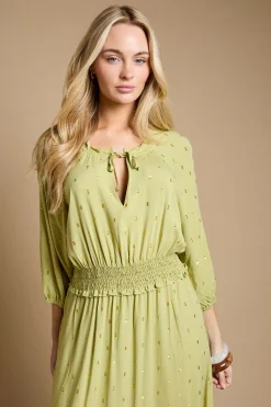 Dorothy Perkins Robe Midi À Taille Froncée Et Jupe À Volants<Femme Robes|Robes Mi-Longues