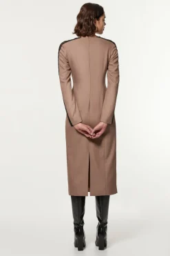 KarenMillen Robe midi Tall Tailored en sergé et dentelle mixte avec zip à l’avant<Femme Tailleurs|Robes Mi-Longues