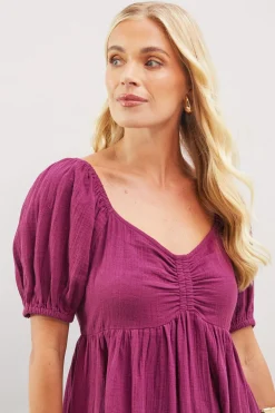 Robe Midi Texturée Brodée De Palmiers Petite