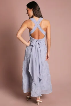 Coast Robe Midi Texturée À Broderies Florales En Mesh<Femme Robes|Robes Mi-Longues
