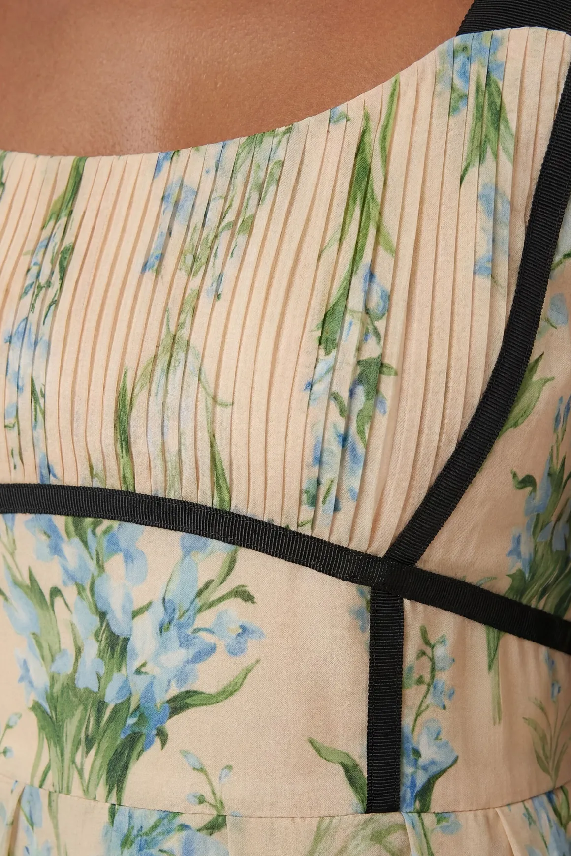 Robe Midi Tissée À Bretelles Nouées En Coton Et Soie À Imprimé Floral
