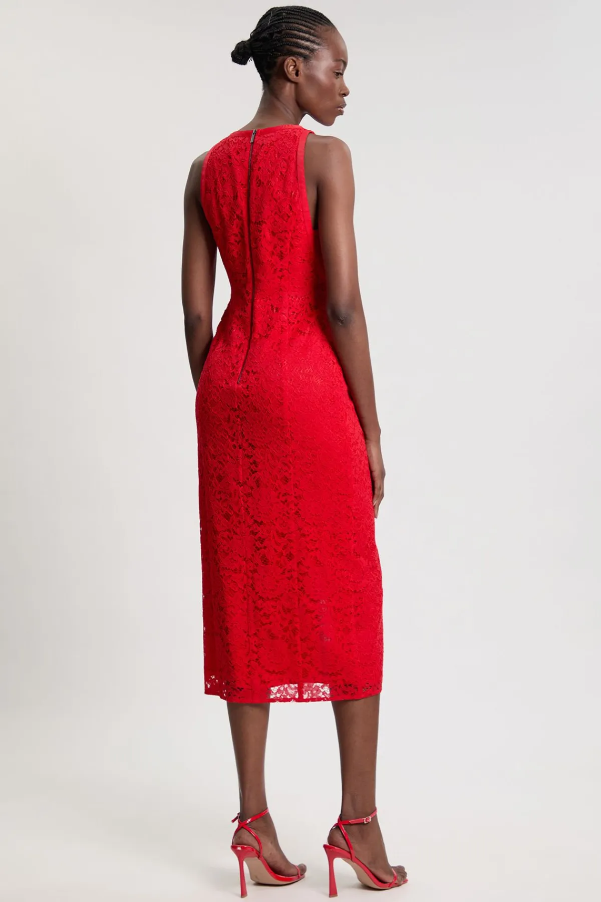 KarenMillen Robe Midi Tissée En Dentelle Sans Manches Petite<Femme Toutes Les Robes|Robes Mi-Longues