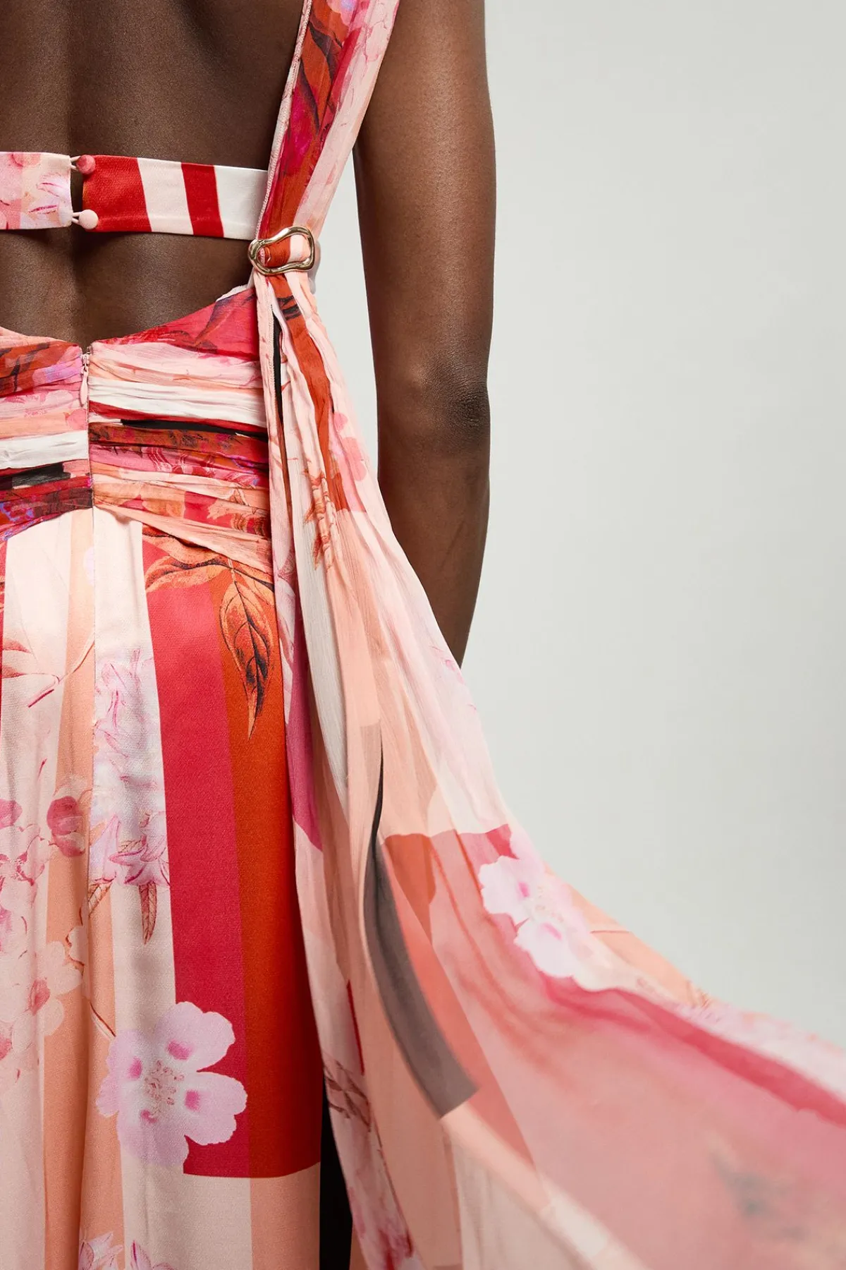 KarenMillen Robe Midi Tissée En Georgette De Viscose À Imprimé Floral Sans Manches<Femme Toutes Les Robes|Robes Mi-Longues