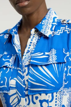 KarenMillen Robe Midi Tissée À Imprimé Viscose Lin Premium Avec Ceinture<Femme Robes|Robes Mi-Longues