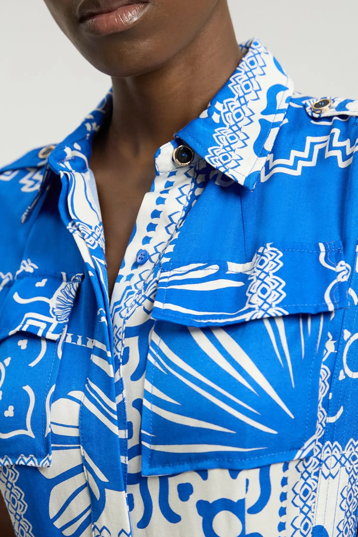 KarenMillen Robe Midi Tissée À Imprimé Viscose Lin Premium Avec Ceinture<Femme Robes|Robes Mi-Longues