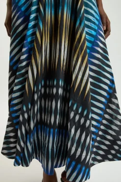 Robe Midi Tissée À Rayures Et Bretelles Fines