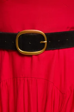 Robe Midi Tissée À Taille Basse Avec Ceinture En Lin Viscose Petite