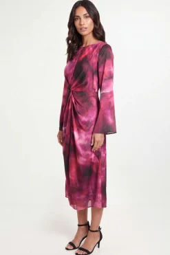 Robe Midi À Torsade Abstraite