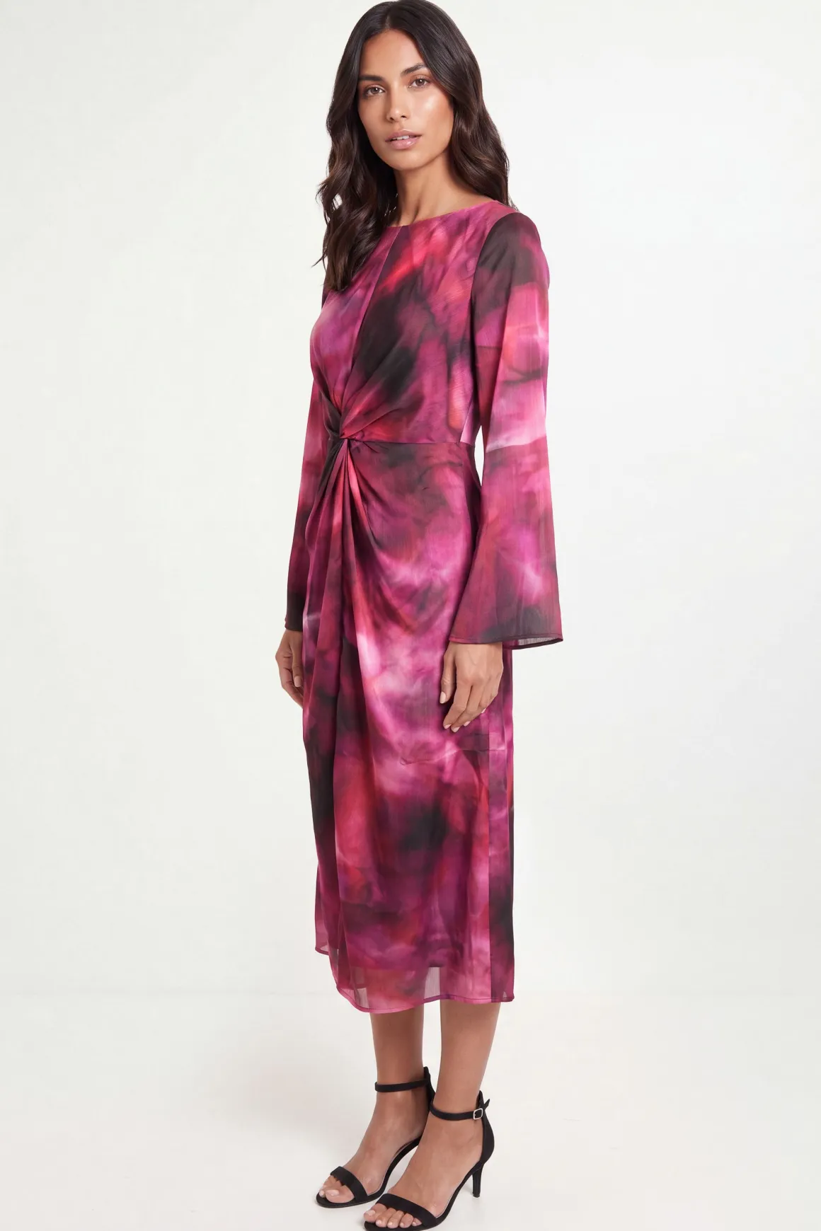 Robe Midi À Torsade Abstraite