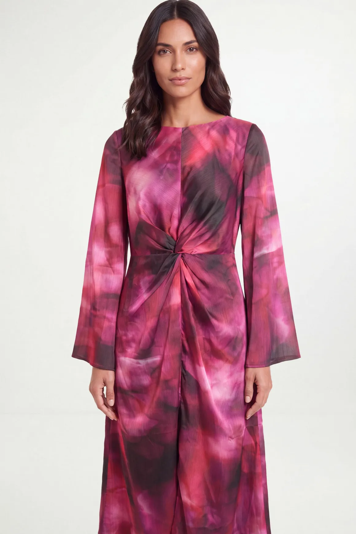 Robe Midi À Torsade Abstraite