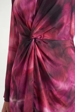Robe Midi À Torsade Abstraite
