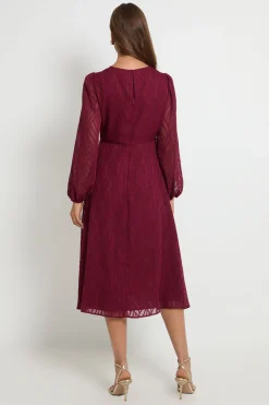 Robe Midi Torsadée À Effet Dévoré