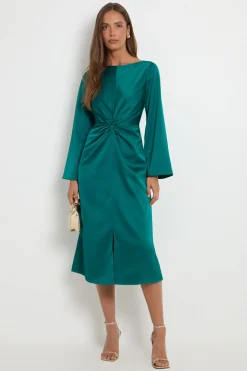 Robe Midi Torsadée À Motif Abstrait