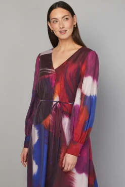 Robe Midi Trapèze à Motif Abstrait