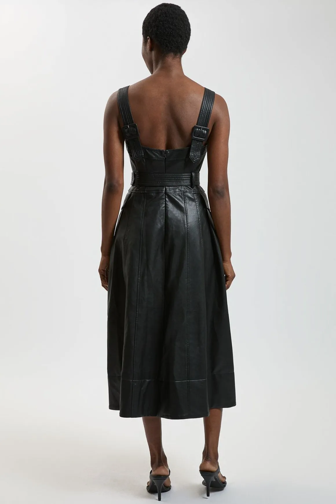 Robe Midi Trench En Synthétiquecuir