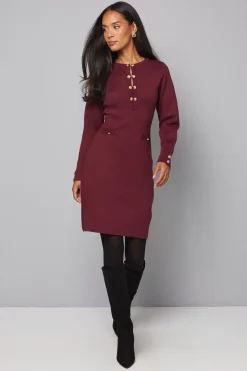 Robe Midi Tricotée à Double Boutonnage