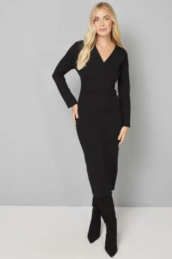 Robe Midi Tricotée à Détail Bouton Petite