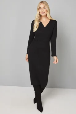 Robe Midi Tricotée à Détail Bouton Petite