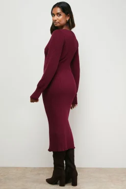 Oasis Robe Midi Tricotée à Encolure Festonnée<Femme Pulls Et Gilets|Toutes Les Mailles