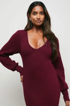 Oasis Robe Midi Tricotée à Encolure Festonnée<Femme Pulls Et Gilets|Toutes Les Mailles