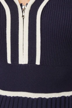 Wallis Robe Midi Tricotée Plissée à Fermeture Éclair<Femme Pulls Et Gilets|Toutes Les Mailles