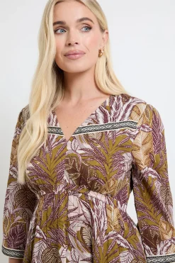 Robe Midi Tropicale En Coton D'été Petite