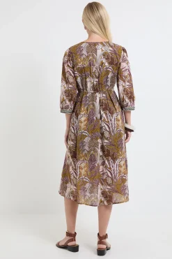 Robe Midi Tropicale En Coton D'été Petite