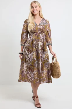 Robe Midi Tropicale En Coton D'été Petite