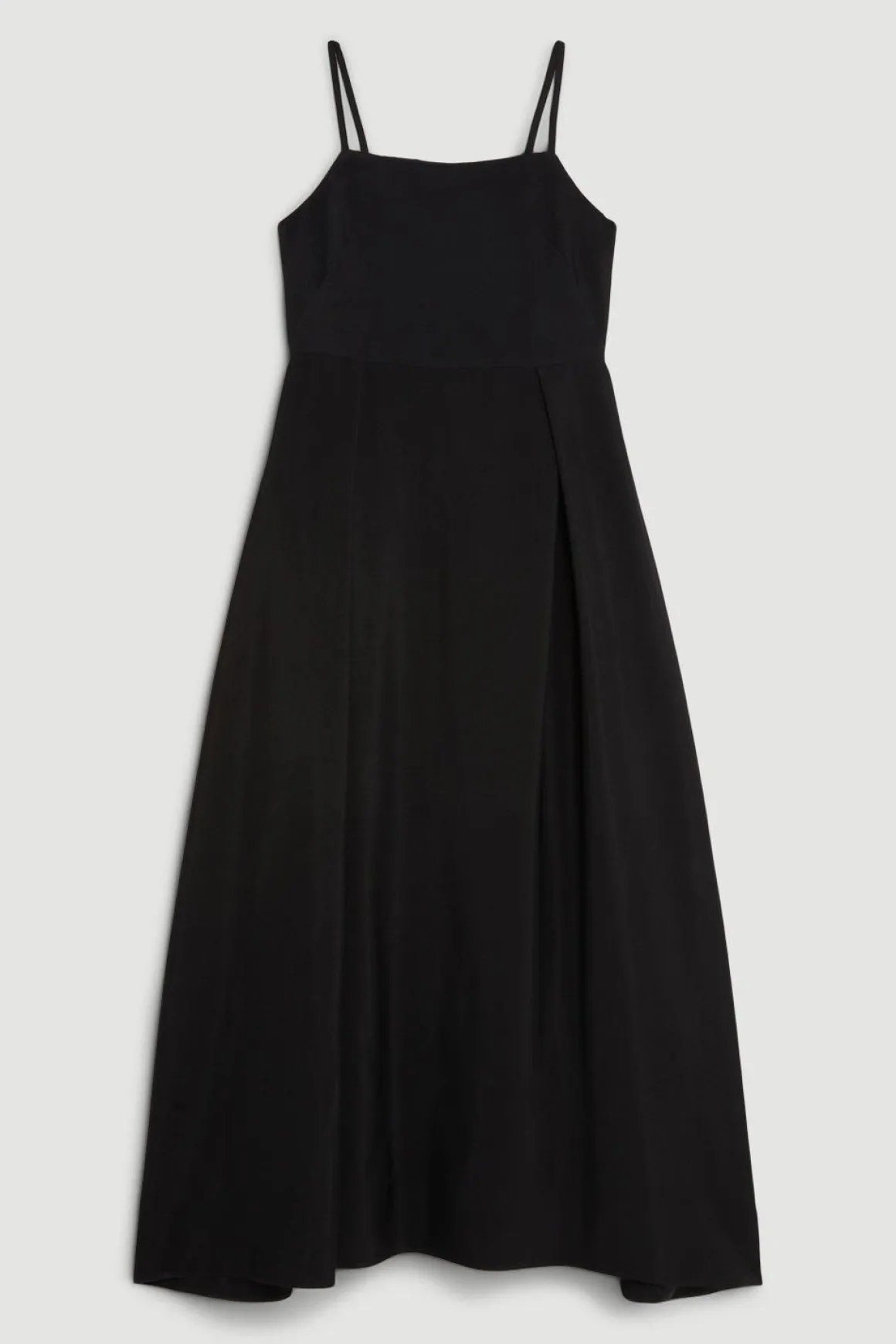 Robe midi évasée ajustée en viscose polie