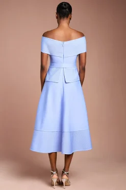 Coast Robe Midi Évasée à Bandage et Décolleté Bardot<Femme Toutes Les Robes|Robes Mi-Longues