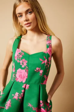 Oasis Robe Midi Évasée à Bretelles Florales d'Occasion<Femme Toutes Les Robes|Robes Mi-Longues