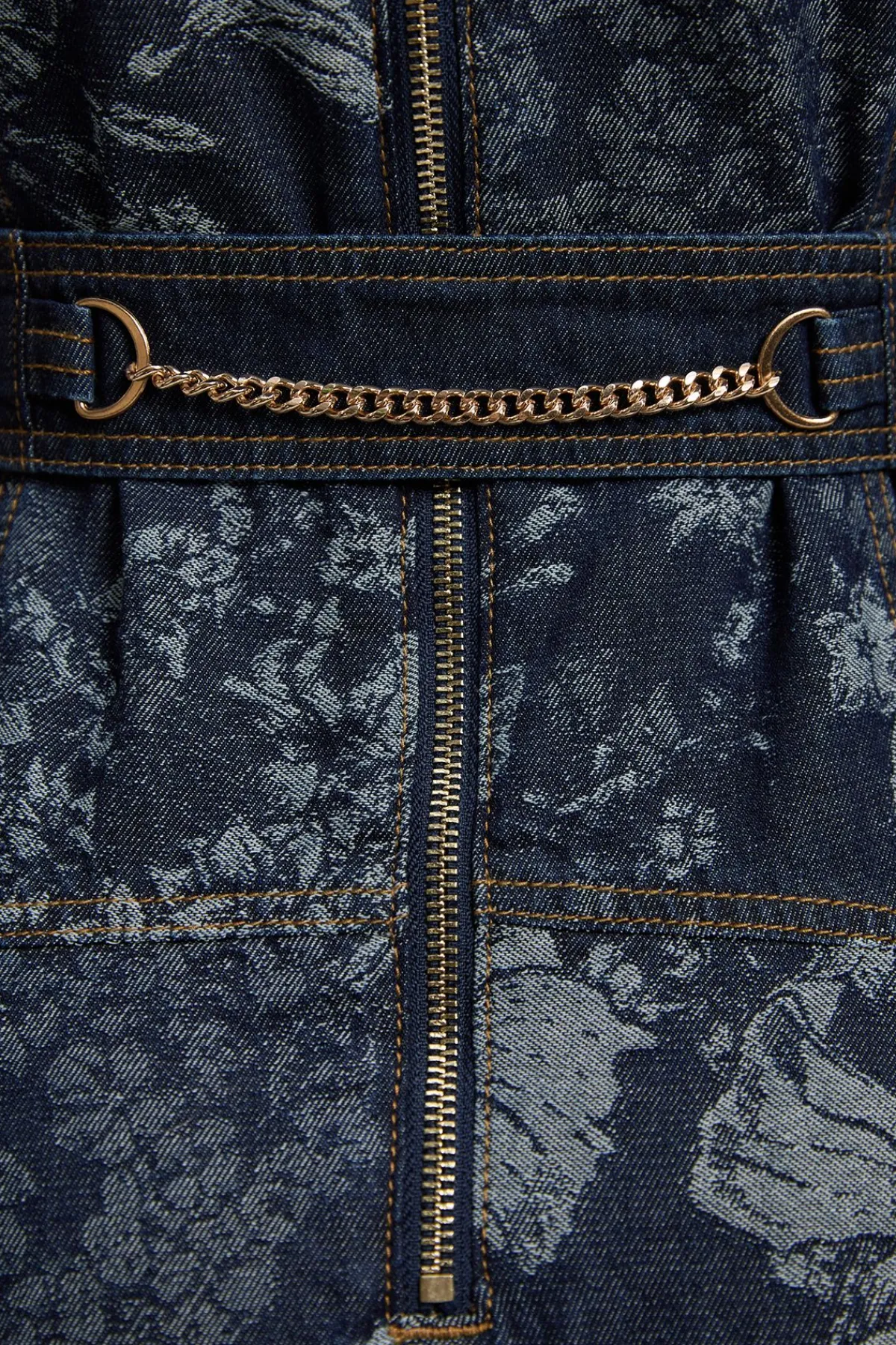 KarenMillen Robe Midi Évasée En Denim Jacquard Petite Taille<Femme Denim|Robes Mi-Longues