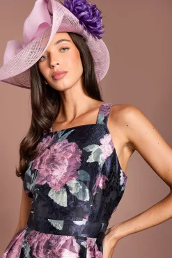 Robe Midi Évasée En Jacquard À Bretelles Lisa Tan