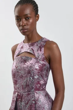 KarenMillen Robe Midi Évasée En Jacquard Façonné<Femme Robes|Robes Mi-Longues