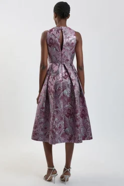 KarenMillen Robe Midi Évasée En Jacquard Façonné<Femme Robes|Robes Mi-Longues