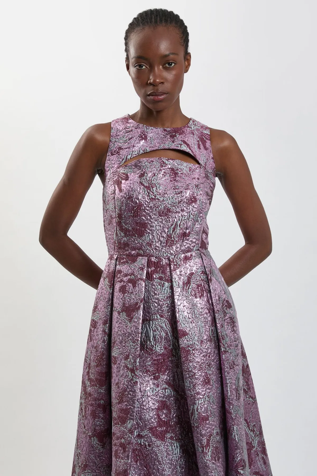 KarenMillen Robe Midi Évasée En Jacquard Façonné<Femme Robes|Robes Mi-Longues