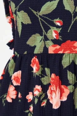 Dorothy Perkins Robe Midi Évasée En Jersey À Imprimé Floral Bleu Marine Petite<Femme Toutes Les Robes|Robes Mi-Longues