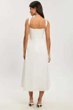 KarenMillen Robe Midi Évasée En Satin De Coton Ajusté Petite Taille<Femme Toutes Les Robes|Robes