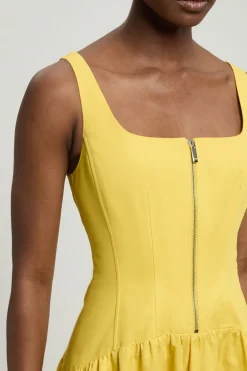 KarenMillen Robe Midi Évasée En Satin De Coton Ajusté Petite<Femme Toutes Les Robes|Robes