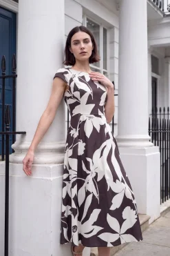 Wallis Robe Midi Évasée À Motif Floral En Ottoman<Femme Robes Mi-Longues|Robes