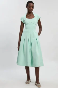 KarenMillen Robe Midi Évasée à Taille Basse en Maille Stretch<Femme Robes|Robes Mi-Longues