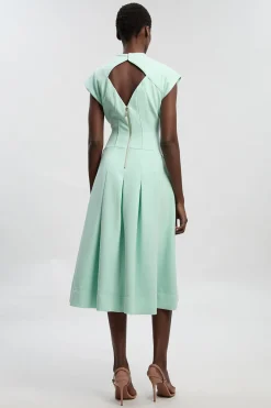 KarenMillen Robe Midi Évasée à Taille Basse en Maille Stretch<Femme Robes|Robes Mi-Longues