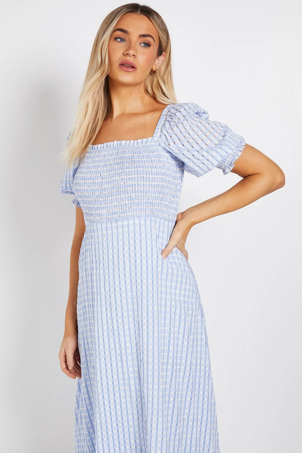 Dorothy Perkins Robe Midi Vichy À Corsage Froncé<Femme Toutes Les Robes|Robes Mi-Longues