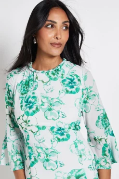 Wallis Robe Midi À Volants Avec Encolure Fleurie Petite Taille<Femme Robes|Robes Mi-Longues