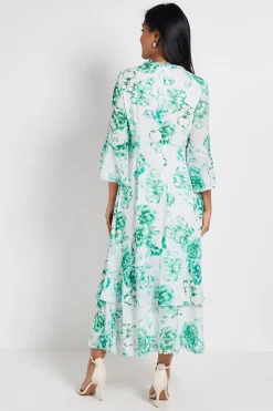 Wallis Robe Midi À Volants Avec Encolure Fleurie Petite Taille<Femme Robes|Robes Mi-Longues