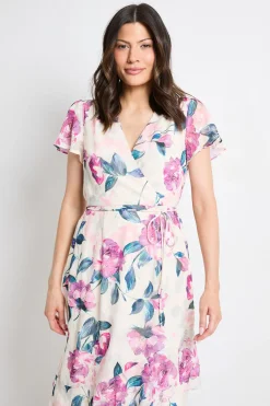 Wallis Robe Midi À Volants Avec Motif Floral Dévoré<Femme Robes|Robes Mi-Longues