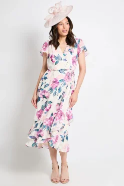 Wallis Robe Midi À Volants Avec Motif Floral Dévoré<Femme Robes|Robes Mi-Longues