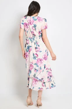 Wallis Robe Midi À Volants Avec Motif Floral Dévoré<Femme Robes|Robes Mi-Longues