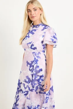 Wallis Robe Midi À Volants Avec Motif Floral Dévoré Petite Taille<Femme Robes|Robes Mi-Longues